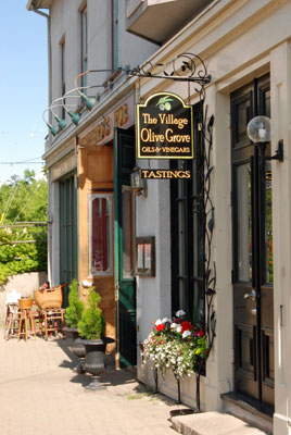 a view of shops in Elora