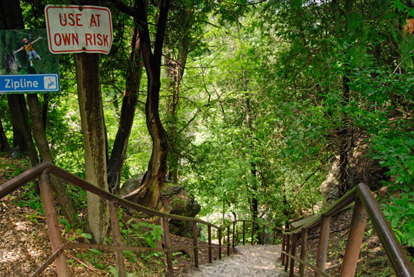 stairs going down into the gorge