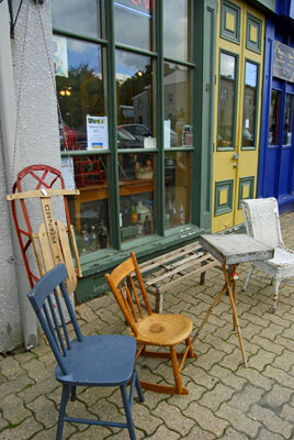 chairs outside a shop in Elora