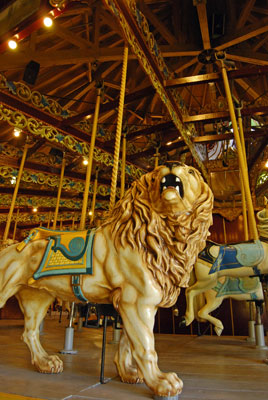 a lion on the carousel
